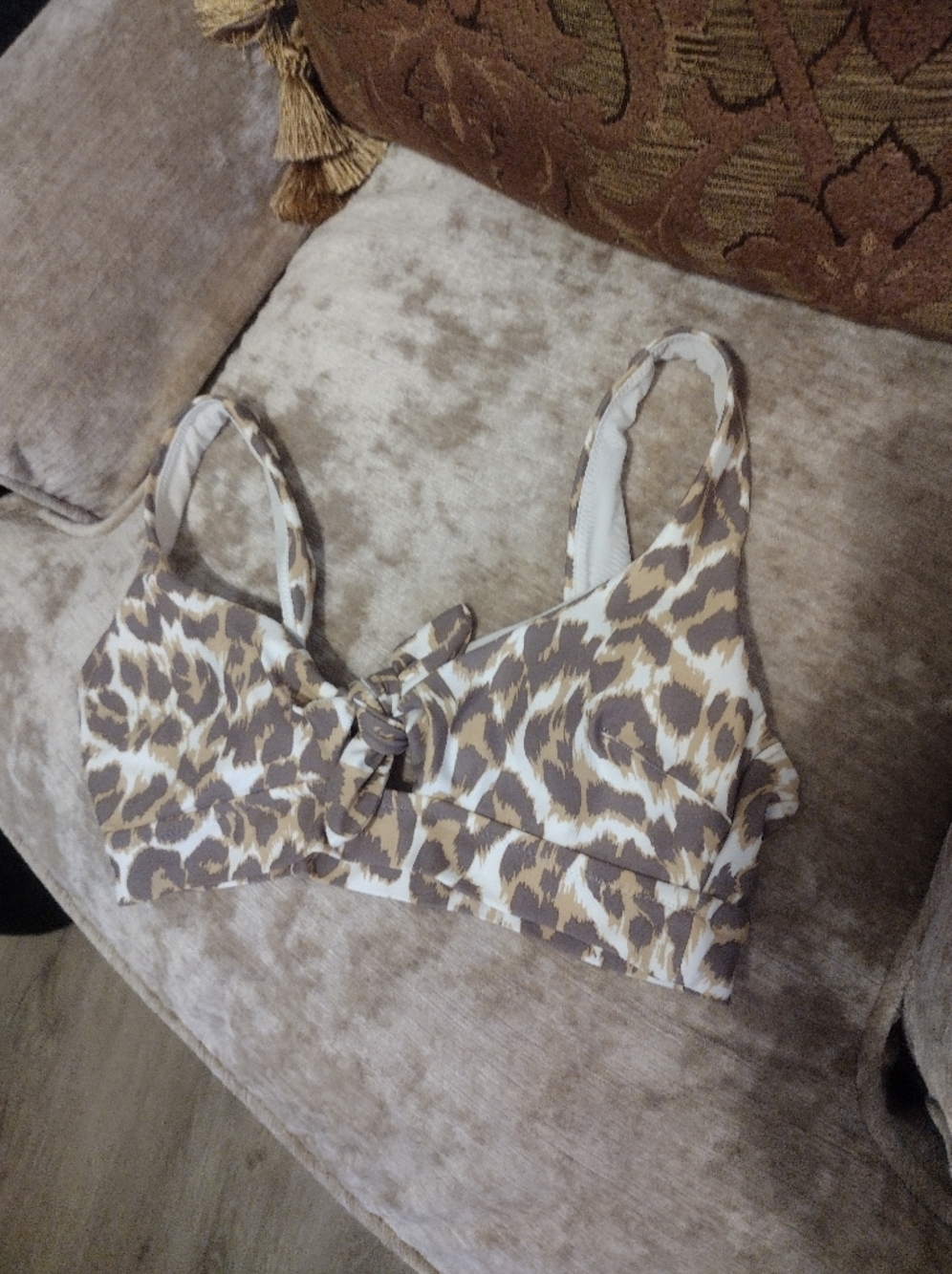 Aerie Leopard Bathing suit Bikini Swimsuit Top